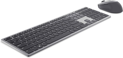 Dell KM7321W Premier Multi-Device Wireless Keyboard and Mouse, UK (QWERTY), 2.4GHz, Bluetooth 5.0, 128-bit AES Encryption, 4000 dpi, Compatible with Windows, Mac, Linux, Chrome and Android, (Grey