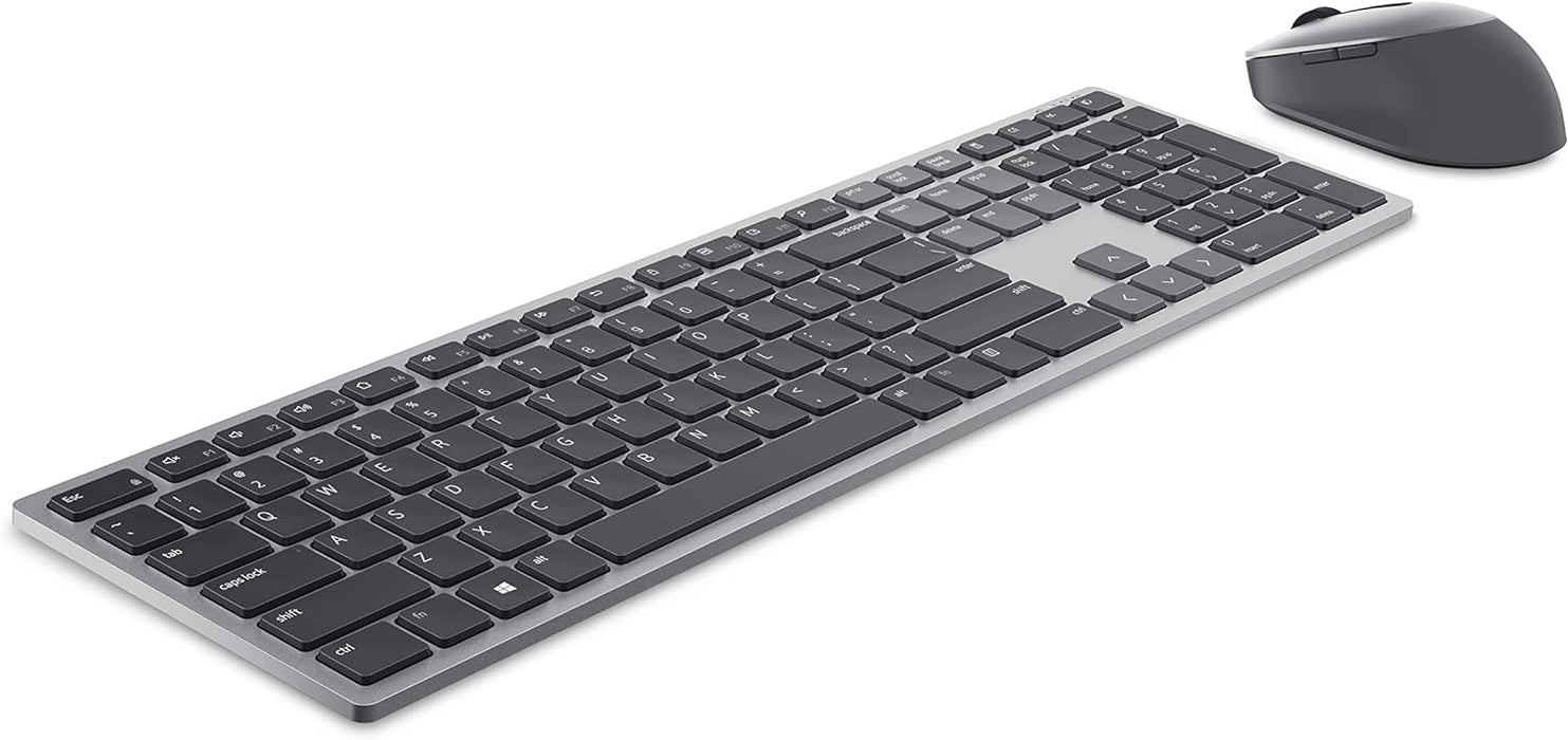 Dell KM7321W Premier Multi-Device Wireless Keyboard and Mouse, UK (QWERTY), 2.4GHz, Bluetooth 5.0, 128-bit AES Encryption, 4000 dpi, Compatible with Windows, Mac, Linux, Chrome and Android, (Grey