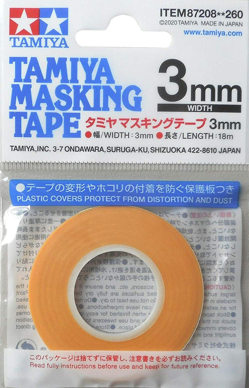 Tamiya 87208 Masking Tape 3 mm/18 m Model Making Accessories, Orange, 3mm/18m