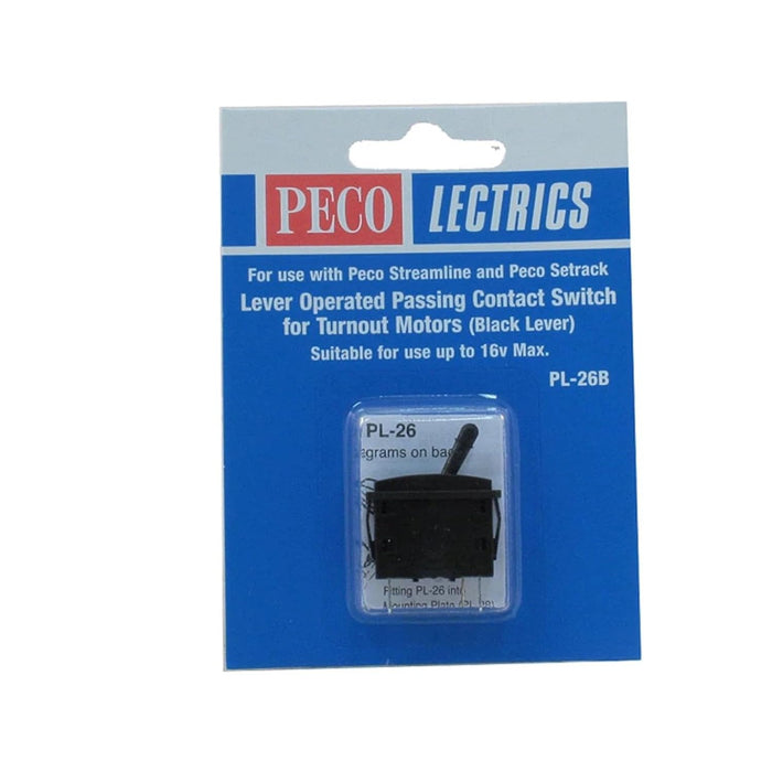 Peco PL-26B Passing Contact Switch Black Lever