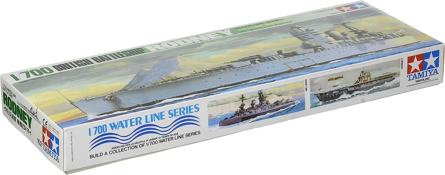 Tamiya-1/700 British Battleship Model Boat TAMIYA 1:700 Brit. Acorazado Rodney WL-modelismo, Manualidades, Hobby, Pegado, Kit de plástico, Multicolor, Talla única (77502