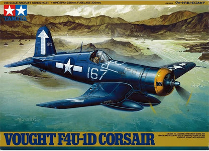 Tamiya-1/48 Vought F4U-1D Corsair Plastic Airplane Kit Modelo, Color Azul, 1/48 (61061
