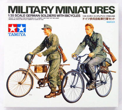 Tamiya 300035240 - 1:35 Diorama-Set Soldaten mit Fahrrad (2