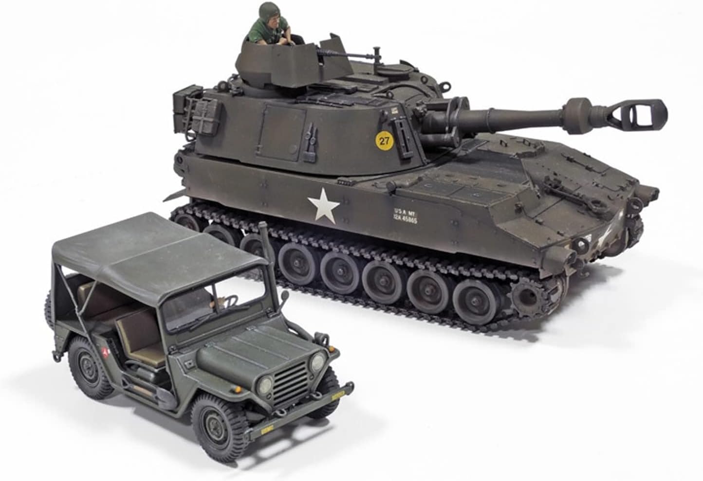 TAMIYA- Toy Vehículo de Transporte M151A1 Juguete, Color Verde, S (35334