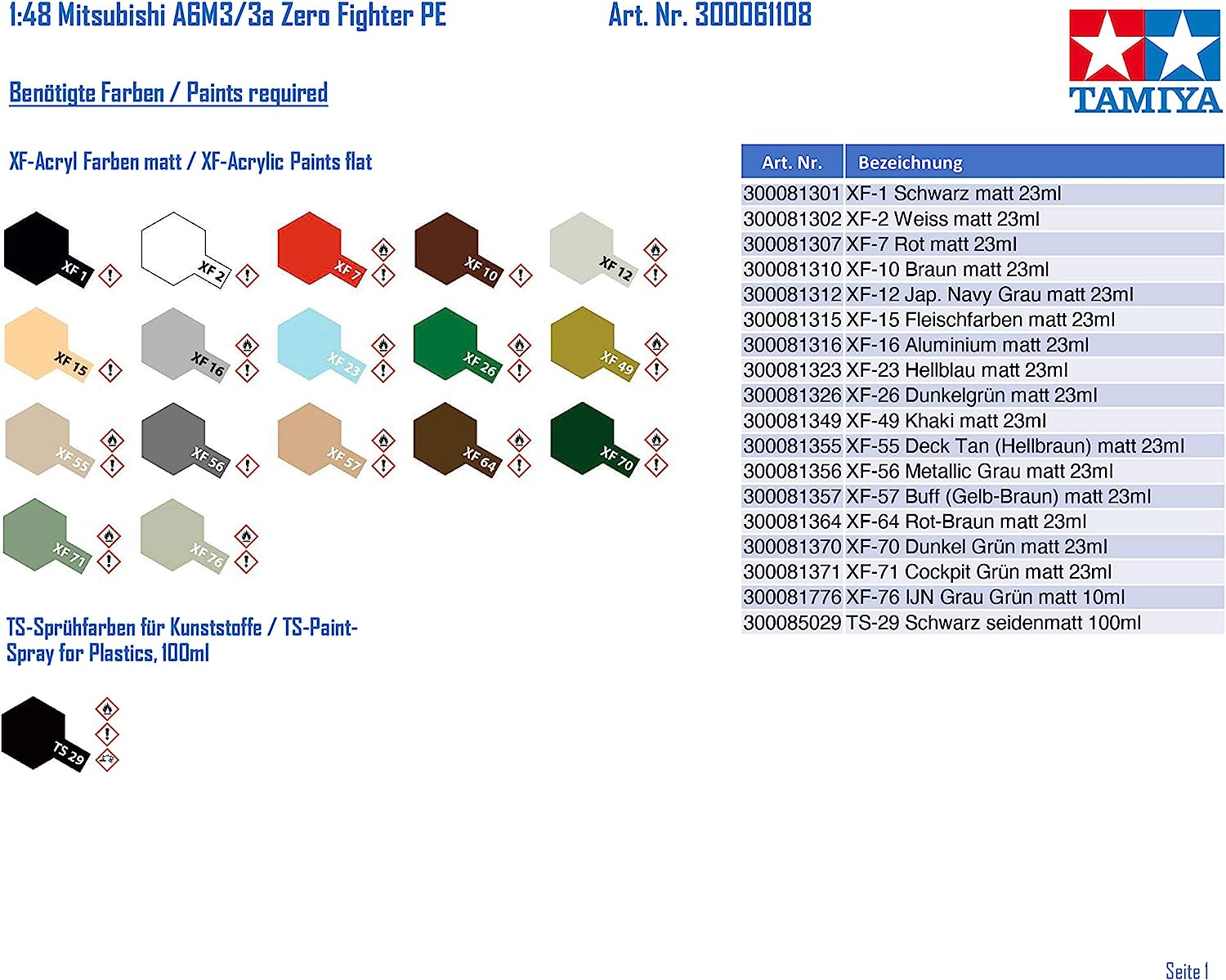 Tamiya-1/48 A6M3/3A (Zeke) Plastic Airplane Mitsubishi Fahrzeug Kit Modelo, Multicolor (TAM61108
