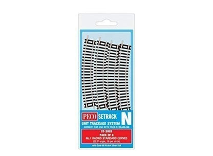 Peco ST-3003 Setrack Standard Curve Track Radius 1 228mm (8