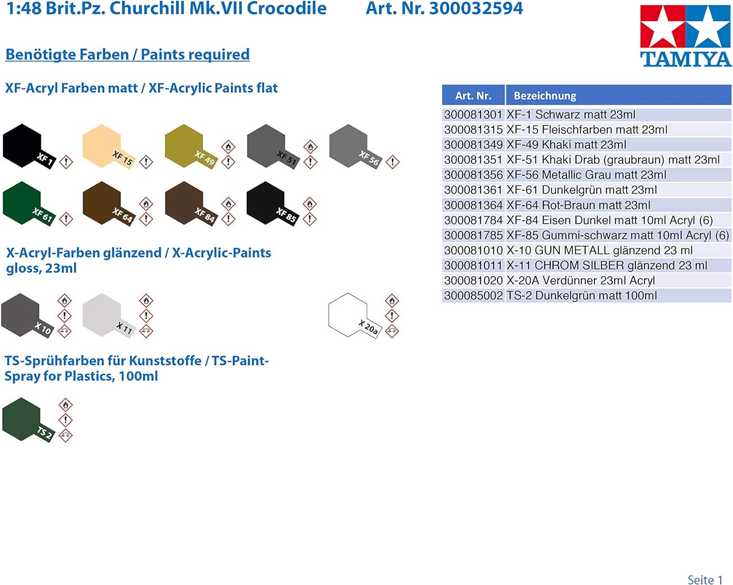 Tamiya 32594 1/48 British Tank Churchill MK.VII Plastic Model Kit