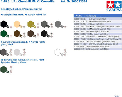 Tamiya 32594 1/48 British Tank Churchill MK.VII Plastic Model Kit