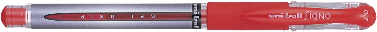 Uni-Ball 751107000 UM-151S Signo Gel Pens with Gel Grip, Red Gel, 0.7mm Stainless Steel Nib (Pack of 12