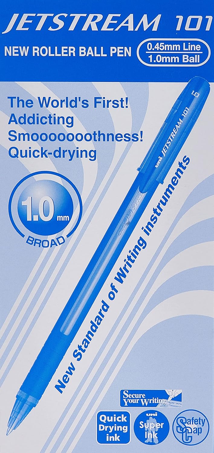 Uni Jetstream SX-101 Ballpoint Pen Super Ink Quick Drying 1.0mm Tip Blue  Ref 9008051
