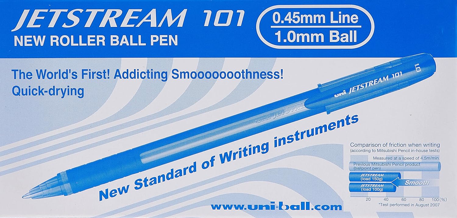 Uni Jetstream SX-101 Ballpoint Pen Super Ink Quick Drying 1.0mm Tip Blue  Ref 9008051