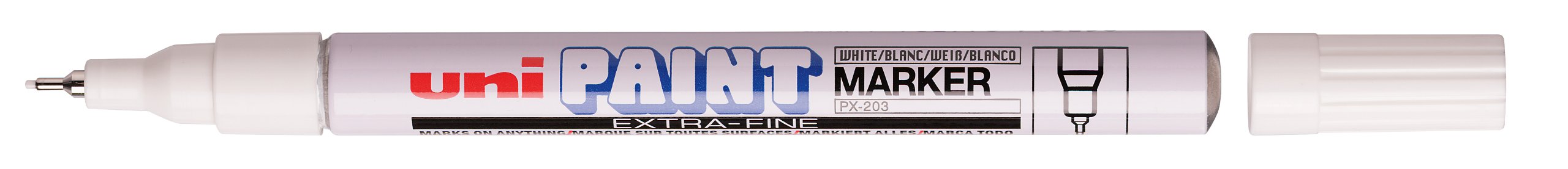 uni Paint Marker Bullet Tip Needlepoint PX203 Line Width 0.8mm White Ref 9001992