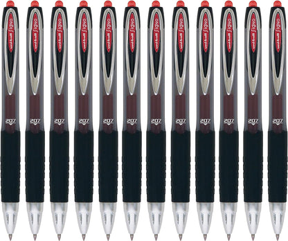 Uni-ball 704527 SigNo 207 Gel Rollerball Pen Retractable Fine 0.7mm Tip 0.5mm Line Red Ref 9004602