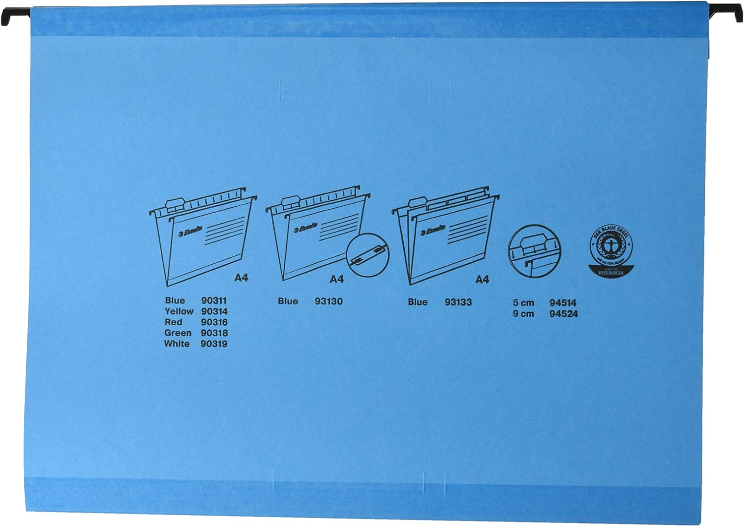 Esselte Classic Reinforced Suspension File, A4, Pack of 25, Tabs Included, Blue, 90311