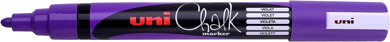 uni-ball PWE-5M Liquid Chalk Pens. Multi-Purpose Wipeable Coloured Markers for Blackboards, Chalkboards, Whiteboards, Glass, Mirrors, Plastic, Windows, Metal. Safe for Kids. Bullet Tip. 8 Pack