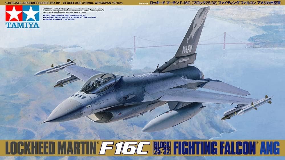 Tamiya- Lockheed F-16C Falcon (-) (-) Kit de Modelo, Color Negro, Small (61101