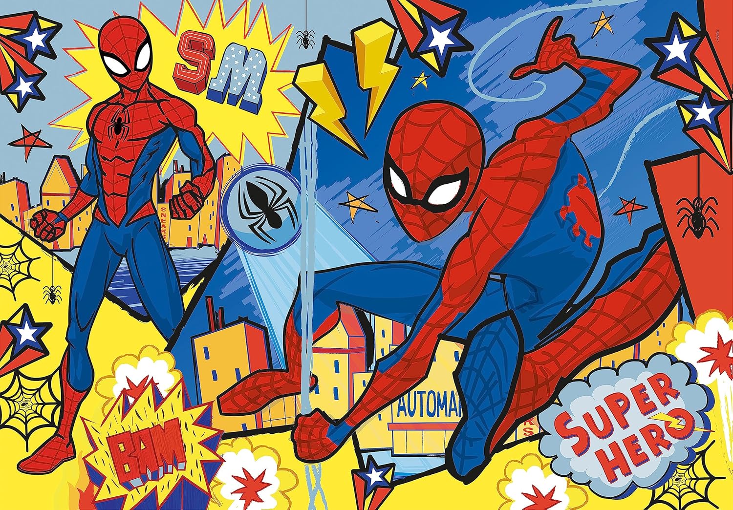 Clementoni 24216, Spider-Man Supercolor Maxi Puzzle for Children - 24 pieces, Ages 3 years Plus Spider-Man 24 maxi pieces