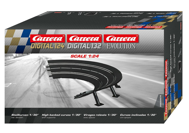 Carrera 20574 20020574 High banked Curve 1/30° (6) Slot Car Track Accessory, 37.01 x 22 x 10.39 cm