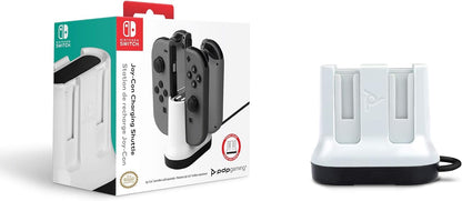 PDP Gaming Joy Con Charging System For Up To Four Controllers: White - Nintendo Switch