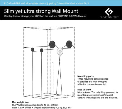 XBOX Series X wall mount by FLOATING GRIP - Bundle (Xbox Series X/