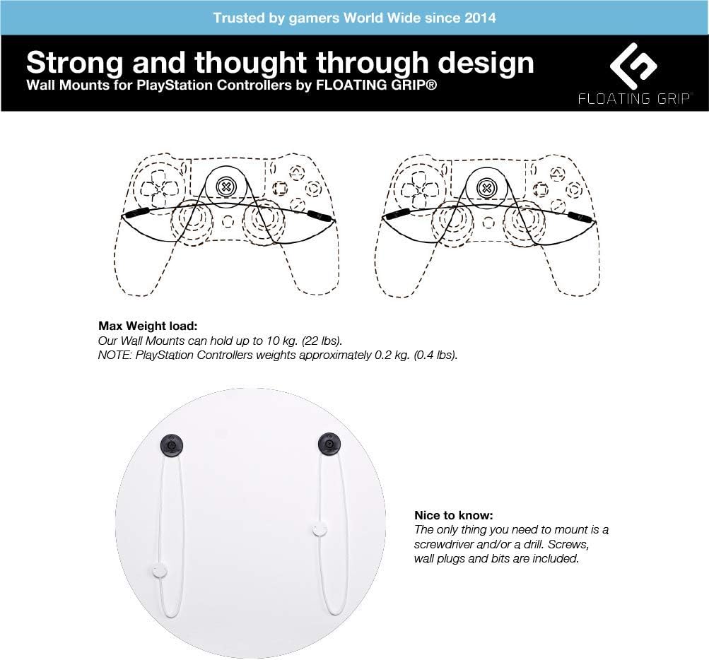 Floating Grips Playstation Controller Wall Mount