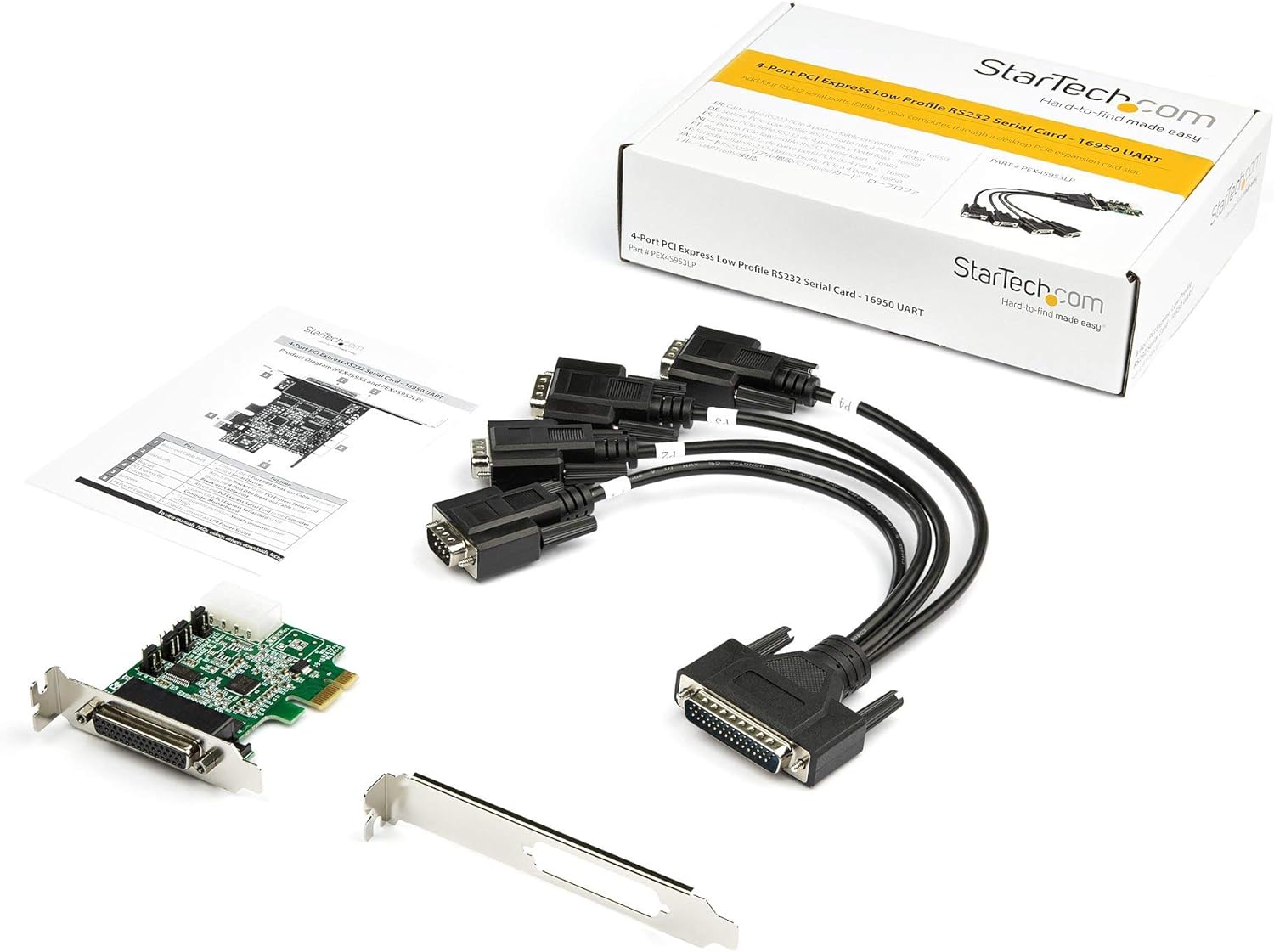StarTech.com PCI Express serielle Schnittstellenkarte (4 Ports, 16950 UART, Low Profile, 256-Byte-FIFO-Cache