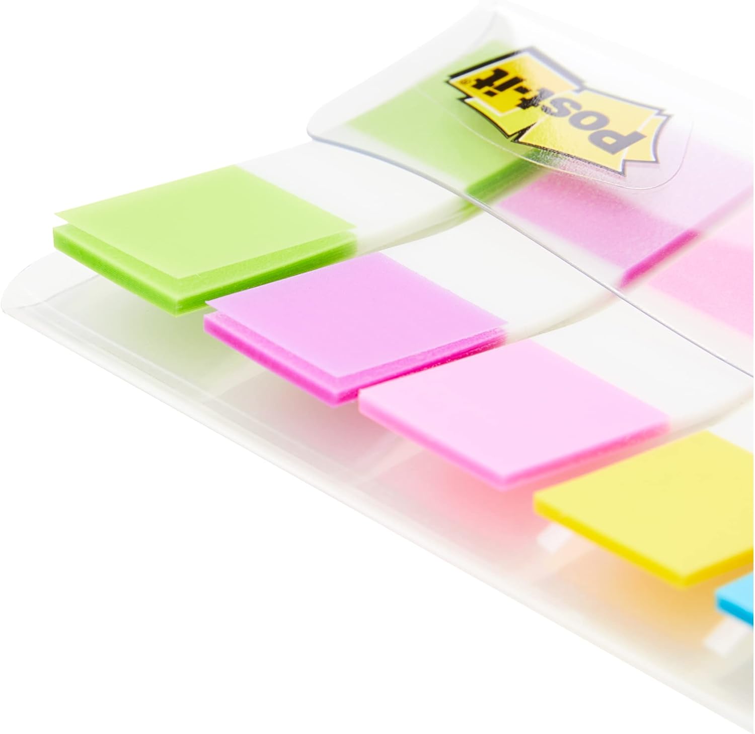 Post-it Index Small In a Plastic Dispenser, Assorted Bright Colours, 5 Packs of 20 Sticking Strips - To Mark, Highlight or Color Code Important Information