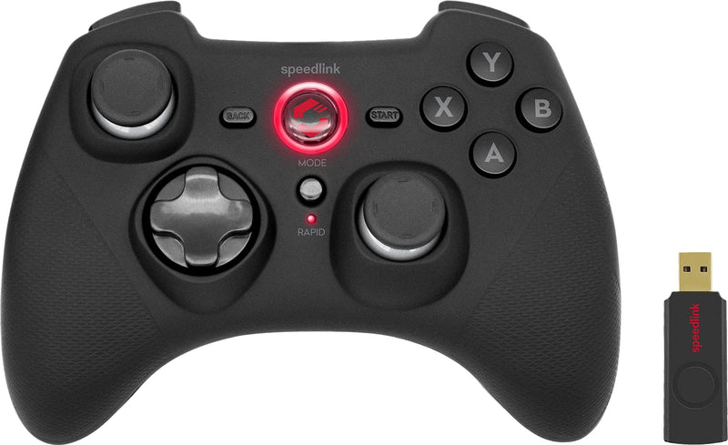 Speedlink RAIT Gamepad Wireless - draadloze gamepad met vibratiefunctie, voor pc/PS3/Switch, zwart