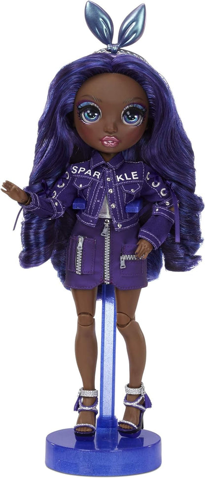 Rainbow High Fashion Doll - Krystal Bailey - Indigo Themed Doll, Luxury Outfits, Accessories and Fashion Doll Stand Series 2 For Girls Age 6plus