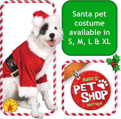Official Rubie's Santa Claus Dog Costume, Christmas Pet Dress Up, Size Mediu