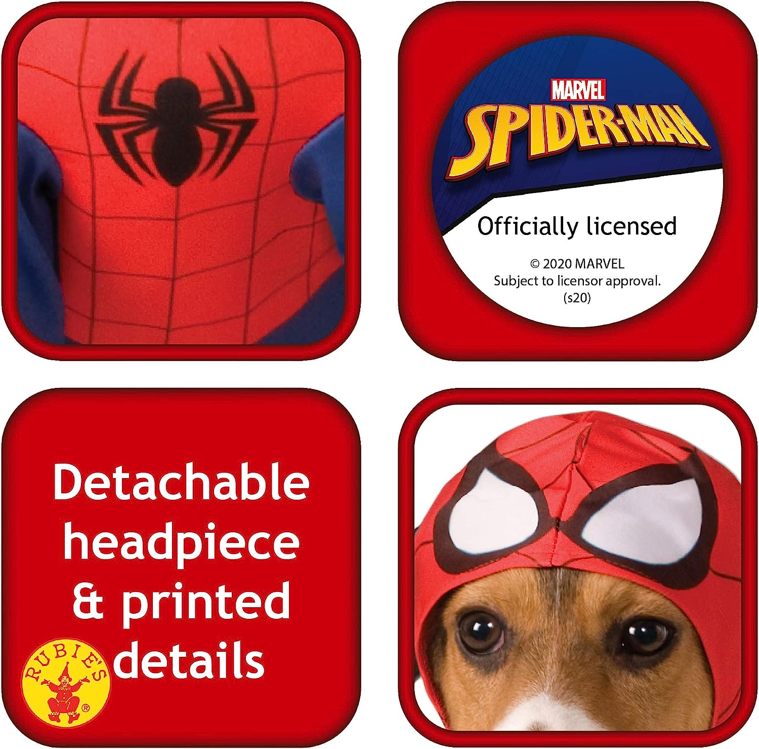 SPIDER-MAN PET COSTUME - FANCY DRESS COSTUME (SIZE: S)