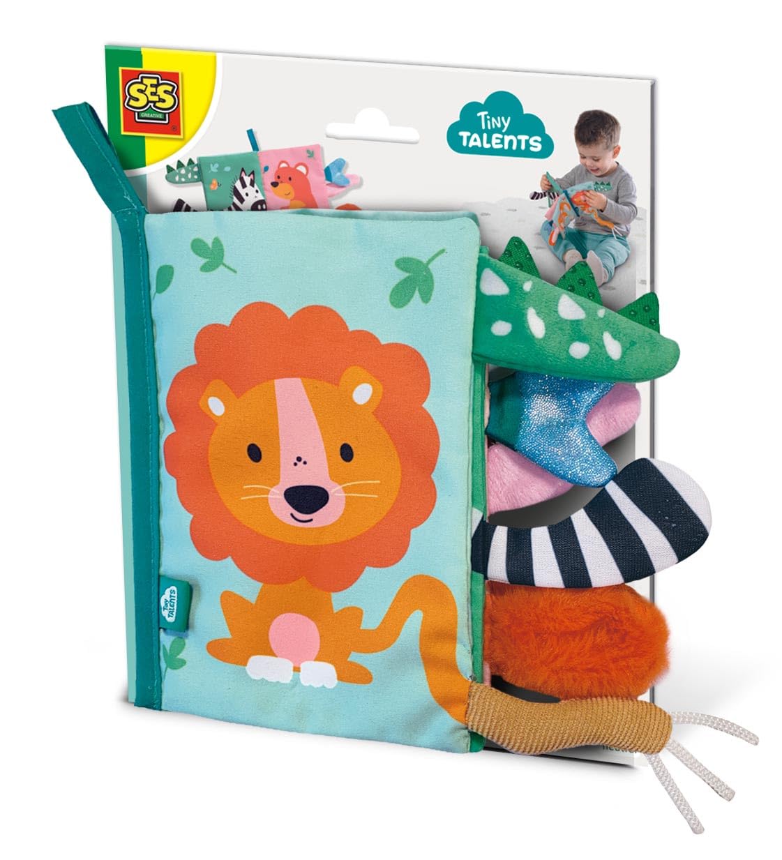 SES Creative 13112 Sensory Animal Tails Cloth Book