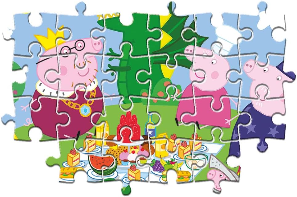Clementoni 24778, Peppa Pig Supercolor Puzzle for Children - 2 x 20 Pieces, Ages 3 Years Plus,