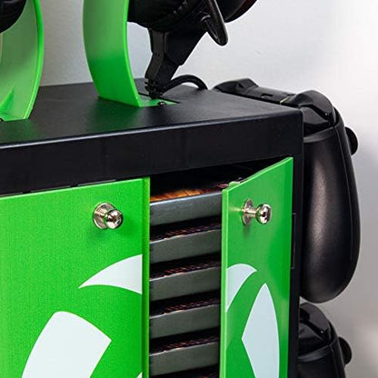 Numskull Official Xbox Series X Gaming Locker, Controller Holder, Headset Stand for PS5, Xbox Series X S, Nintendo Switch - Official Xbox Merchandise