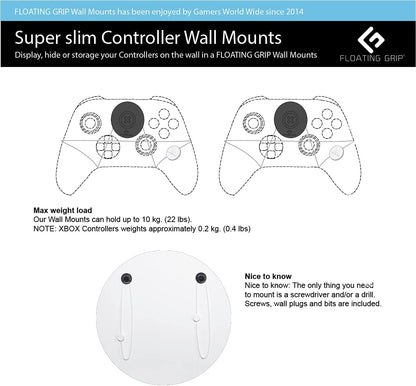 Xbox Seriex S Wall Mount By Floating Grip - Bundle (Xbox Series X) Bundle white
