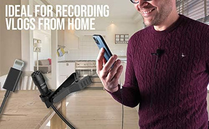 Lavalier Clip-On Microphone Mfi Lightning For Ios Devices