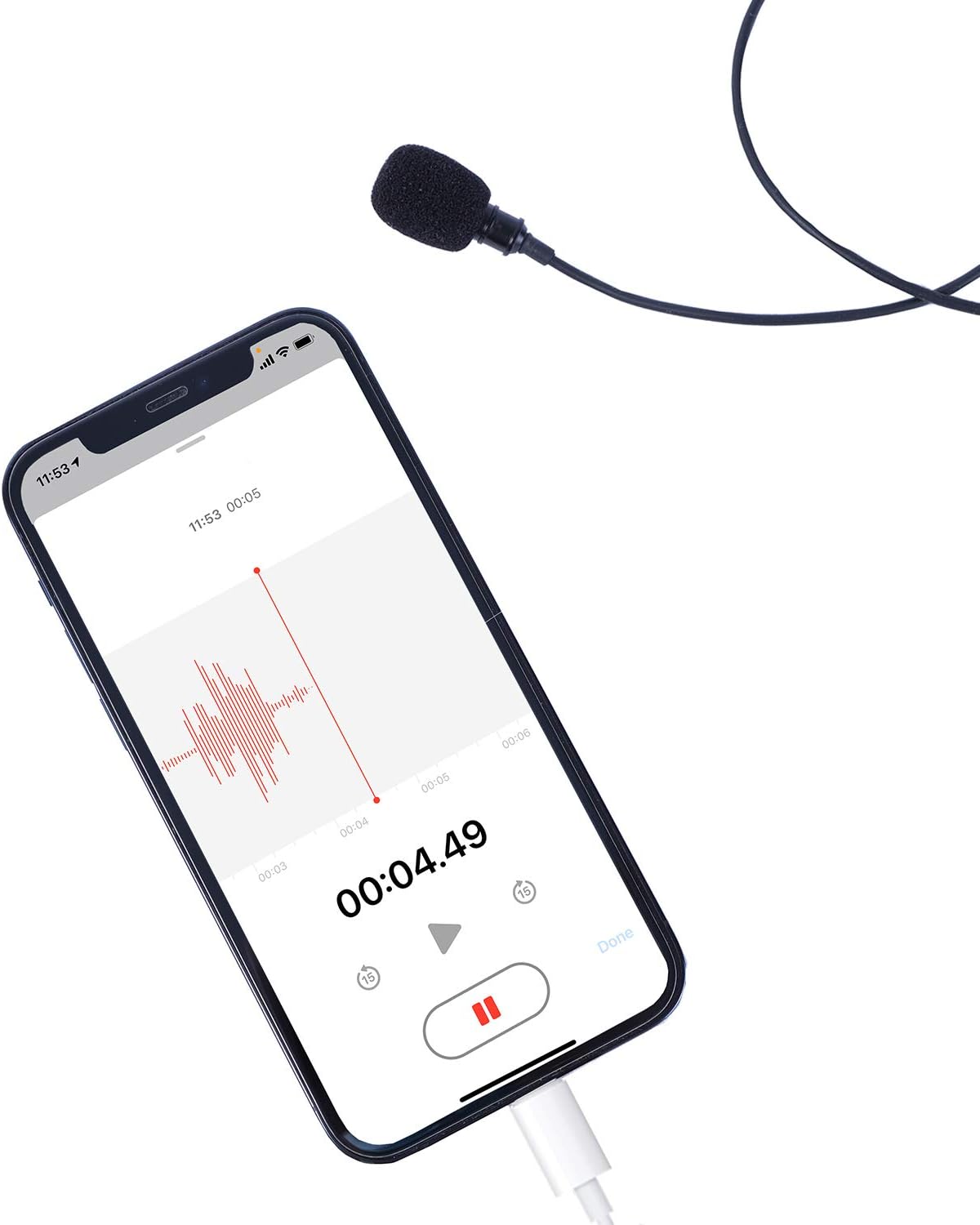Lavalier Clip-On Microphone Mfi Lightning For Ios Devices