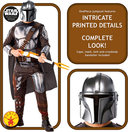 Rubie's Official Disney Star Wars The Mandalorian Adult Costume, Mens Fancy Dress, Size Standard ( Chest 38"-42"