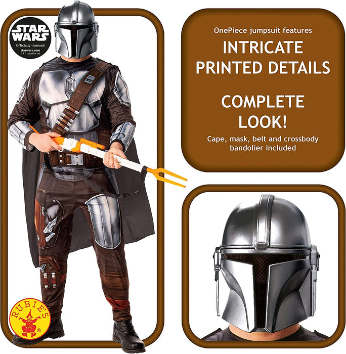 Rubie's Official Disney Star Wars The Mandalorian Adult Costume, Mens Fancy Dress, Size Standard ( Chest 38"-42"