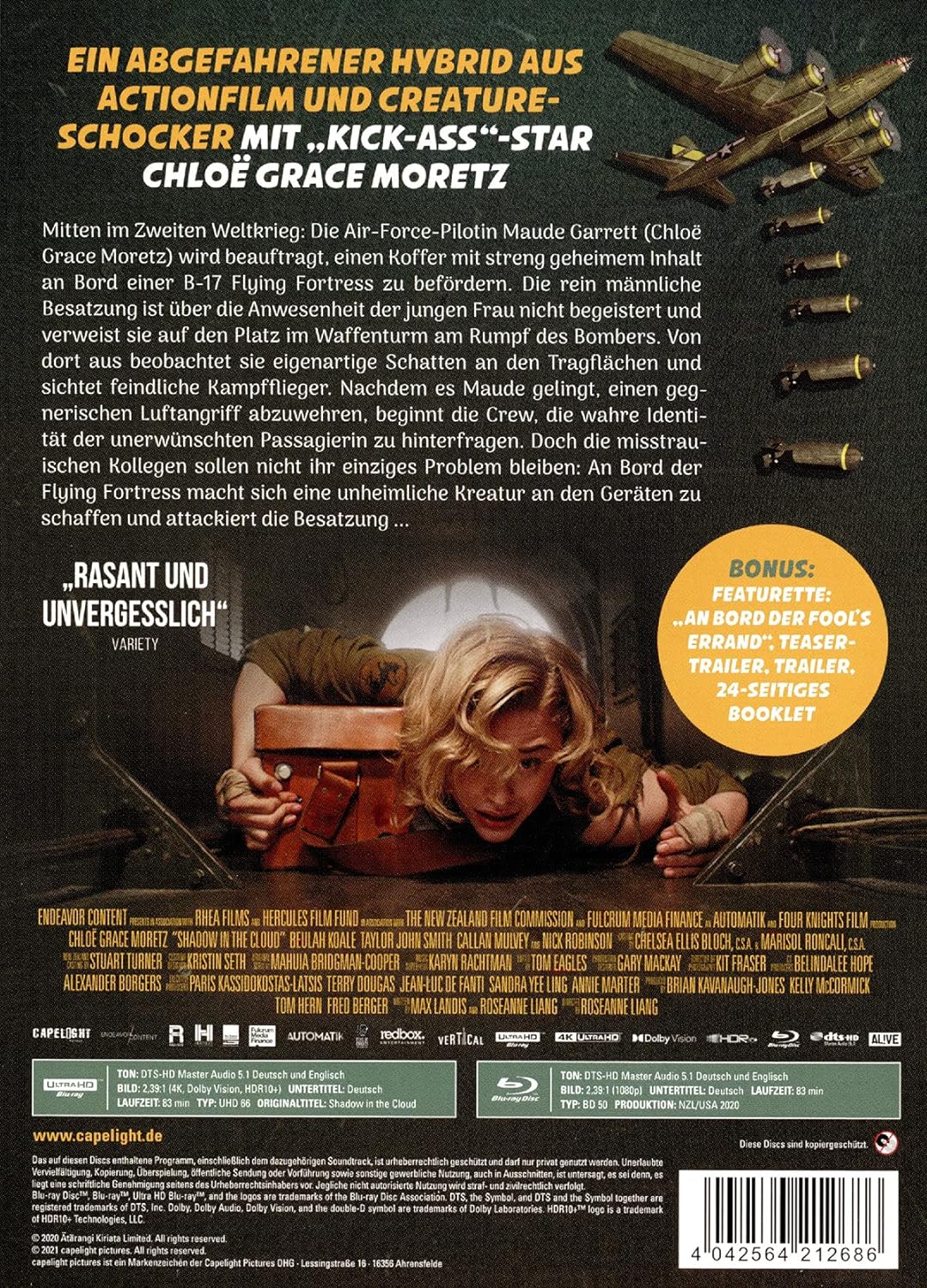 Shadow in the Cloud - 2-Disc Limited Collector's Edition im Mediabook (4K Ultra-HD/Ultra-HD + Blu-Ray) (Deutsche Version