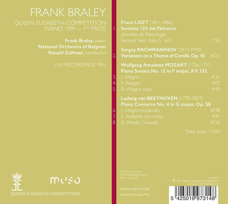Frank Braley - Queen Elisabeth Competition, Piano 1991