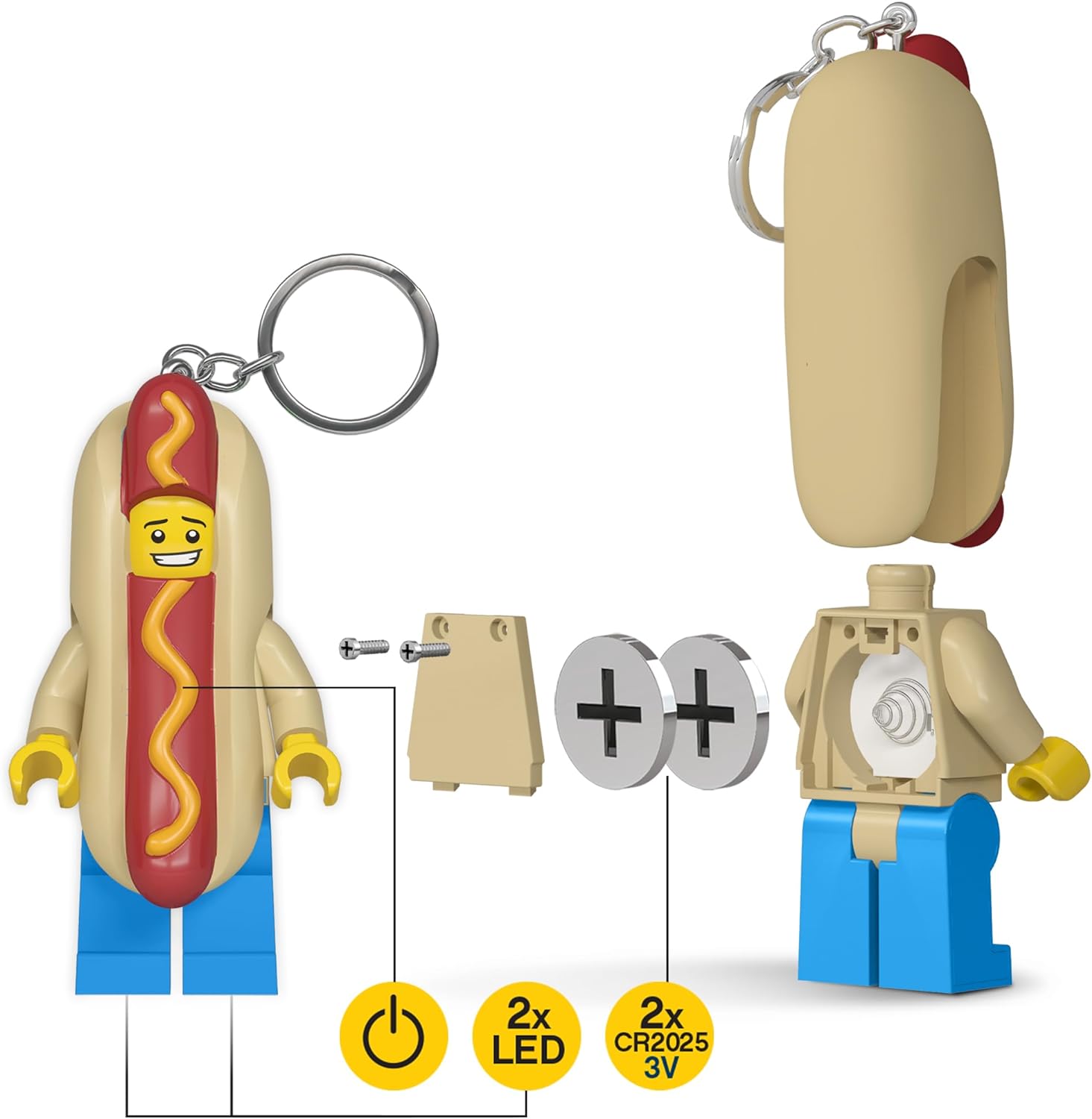LEGO IDKE119 Hot Dog Man Keylight Keyring