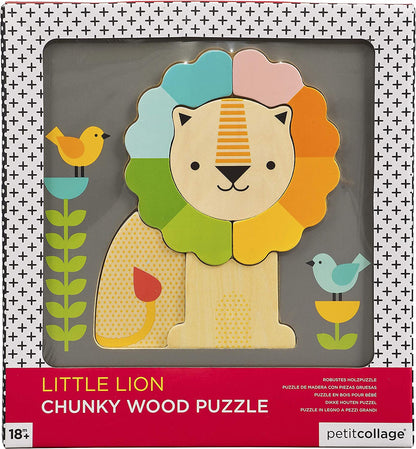 Petit Collage PTC317 Chunky Wooden Tray Lion Puzzle, Multi