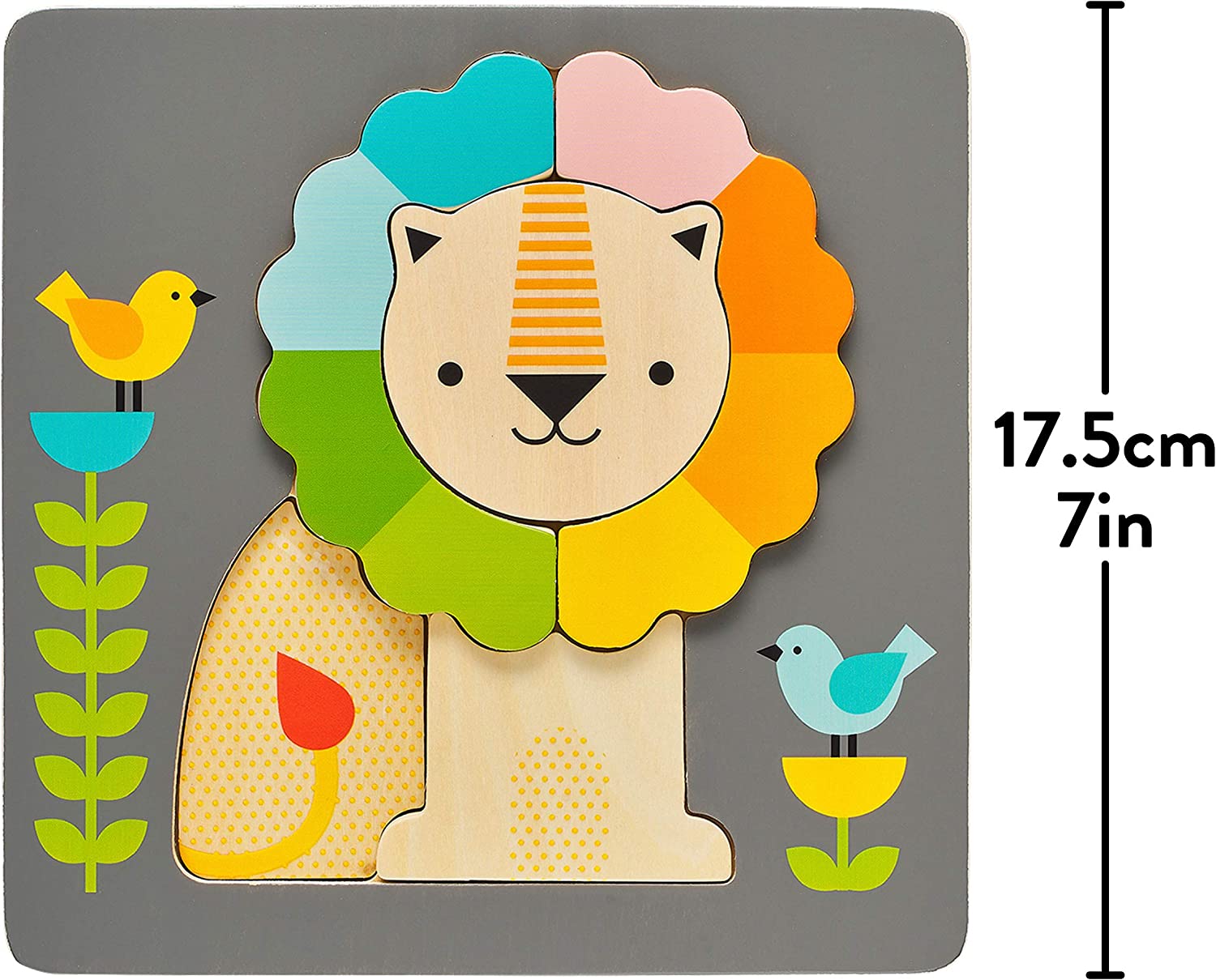 Petit Collage PTC317 Chunky Wooden Tray Lion Puzzle, Multi