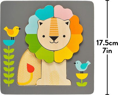 Petit Collage PTC317 Chunky Wooden Tray Lion Puzzle, Multi