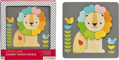 Petit Collage PTC317 Chunky Wooden Tray Lion Puzzle, Multi
