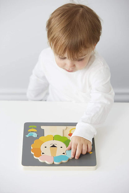 Petit Collage PTC317 Chunky Wooden Tray Lion Puzzle, Multi