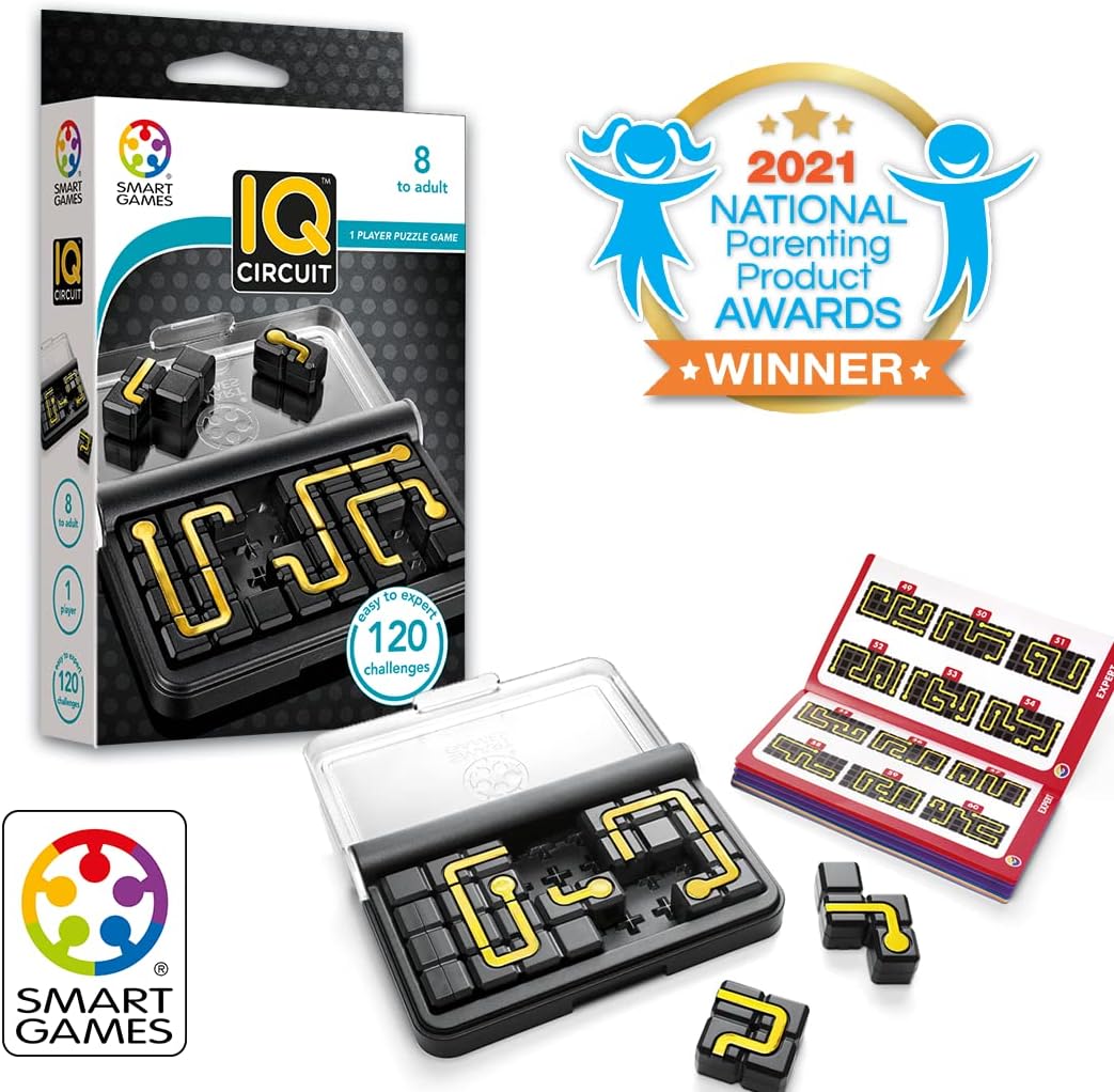 Smart Games - IQ Circuit, Puzzle Game with 120 Challenges, 8+ Years
