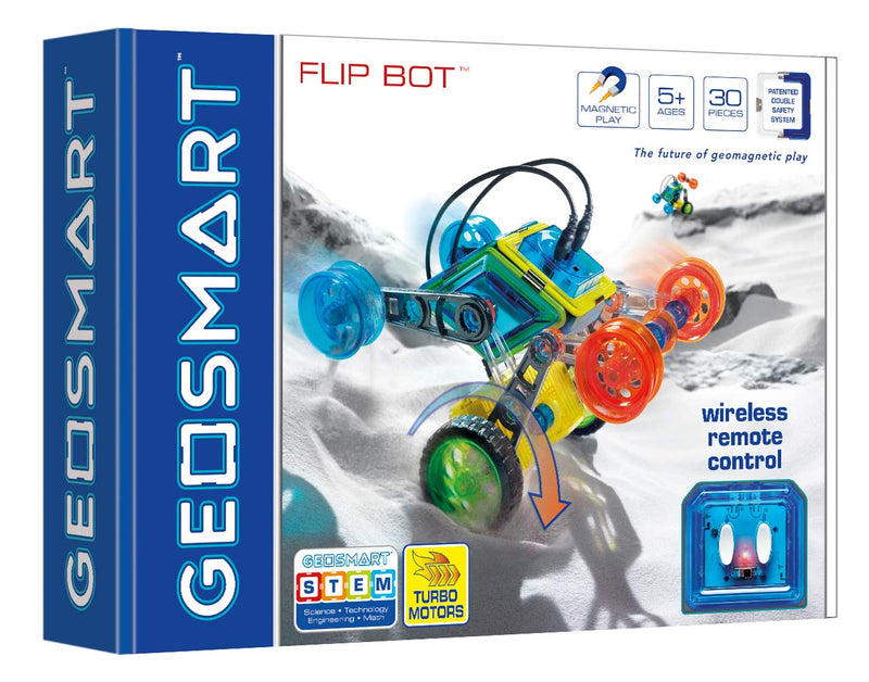 GeoSmart - Flip Bot, Magnetic Construction Set with Wireless Remote Control, 30 Pieces, 5+ Years