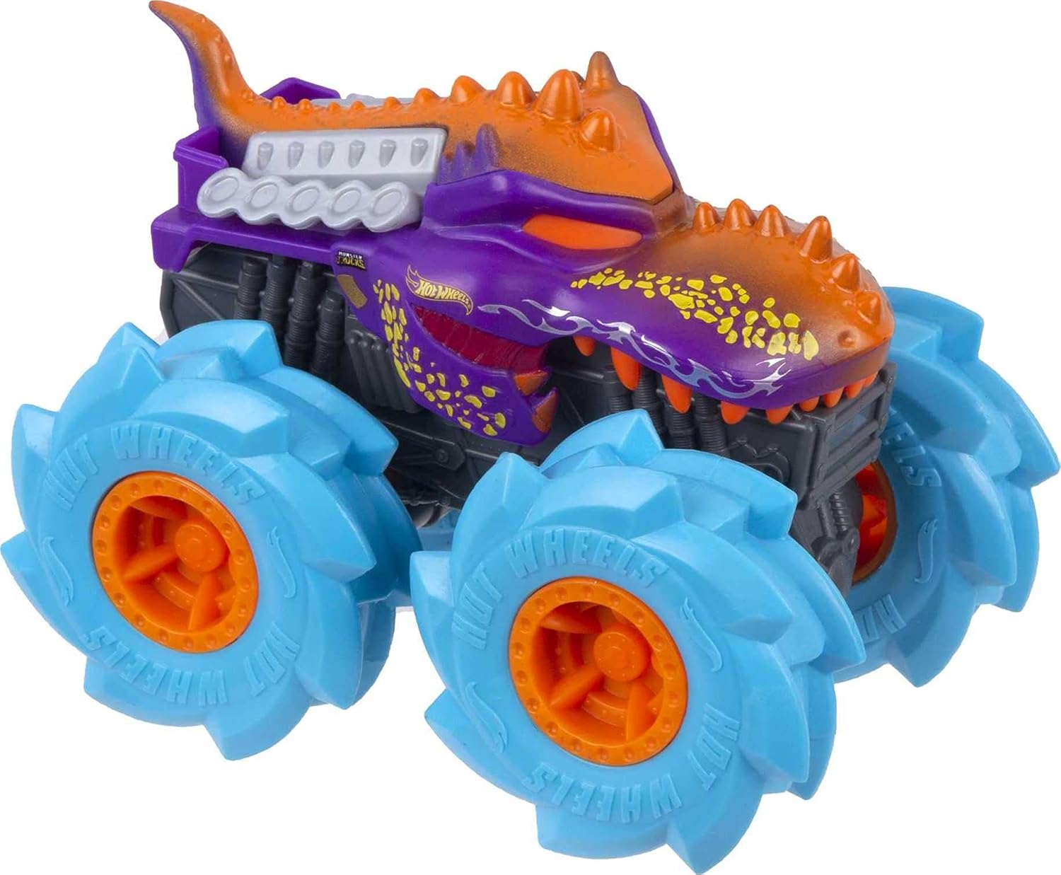Hot Wheels GVK39 Monster Trucks Twisted Tredz Vehicles, Mega-Wrex 1:43 Scale Creature-Themed Toy Truck, Multicolor, 9.68 cm*8.98 cm*12.8 cm